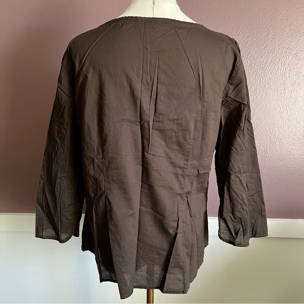 Ann Taylor Loft Brown Peasant Top - Picture 2 of 8